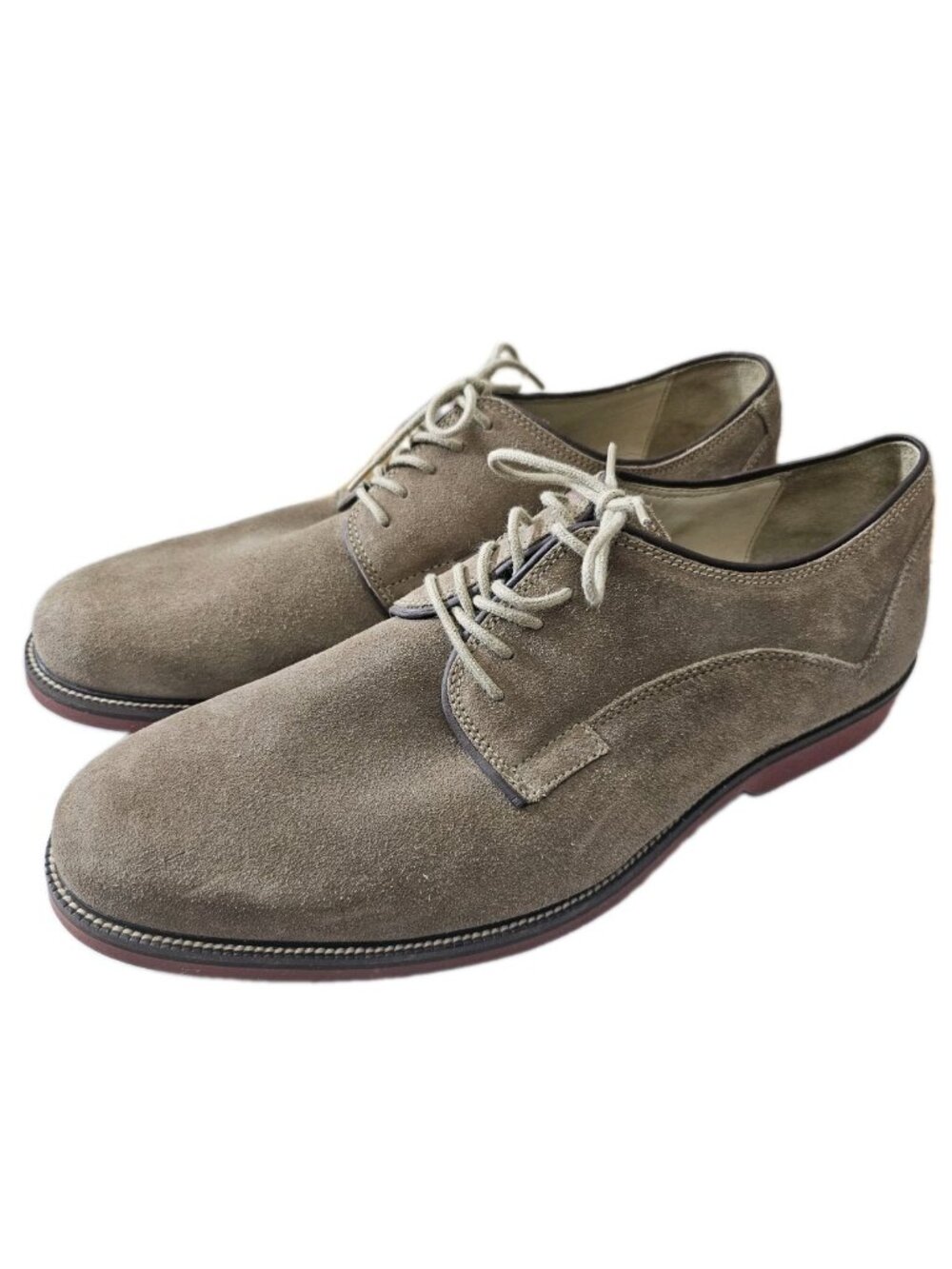 1901 Nordstrom Mens SZ 13 Brown Suede Plain Toe Derby Shoes made Brazil M019611 - Picture 2 of 12
